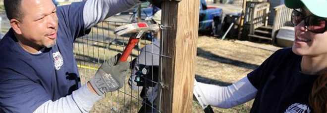 Voluntários constroem cercas para deixar cães livres das correntes