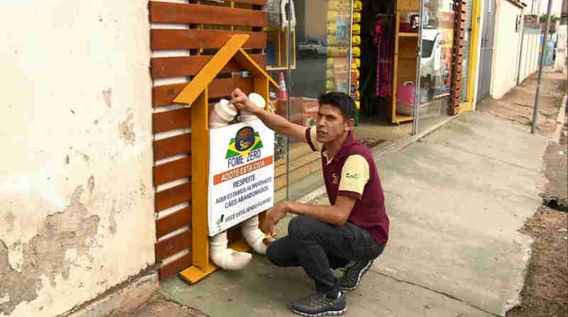 Dono de pet shop em Pouso Alegre (MG) explica sobre o projeto para cães. (Foto: Reprodução/EPTV)