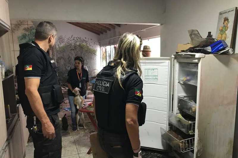 Polícia encontrou cães congelados dentro da residência onde estavam os animais em um ambiente insalubre - Polícia Civil / Divulgação / CP