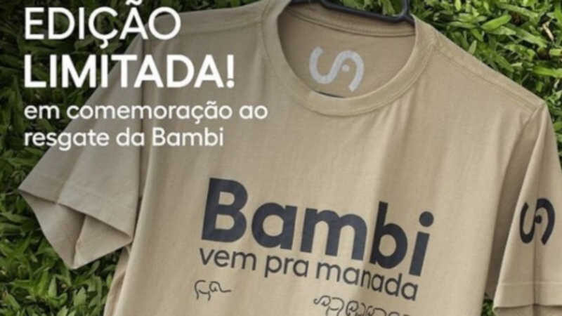 Primeiro mês de Bambi no santuário ganha coleção de camisetas