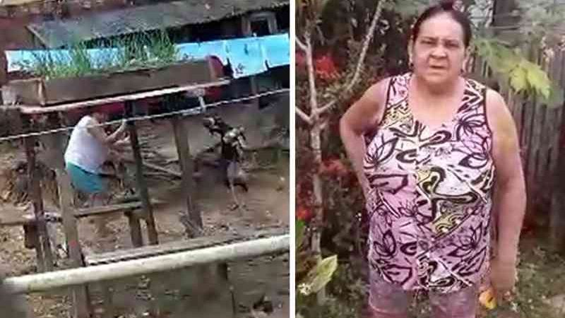 No Acre, vídeo mostra mulher espancando cachorro amarrado