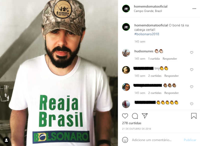 Hudson Nunes declarou apoio a Bolsonaro. Reprodução/ Instagram