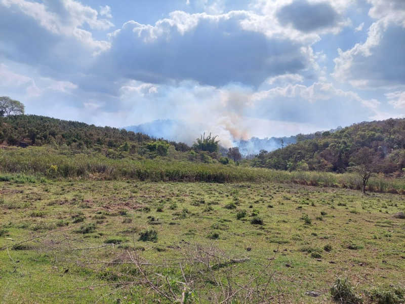 Incêndio na Serra da Moeda — Foto: Corpo de Bombeiros/ Divulgação