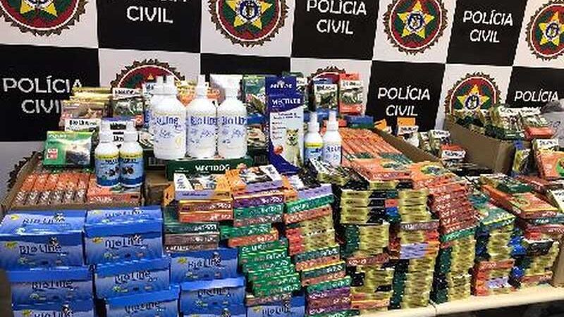 Operação da Polícia Civil apreende medicamentos veterinários falsos em Resende — Foto: Divulgação/Polícia Civil