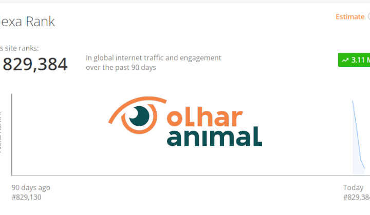 Alexa volta a registrar Olhar Animal como o mais visitado site brasileiro de ativismo pelos animais