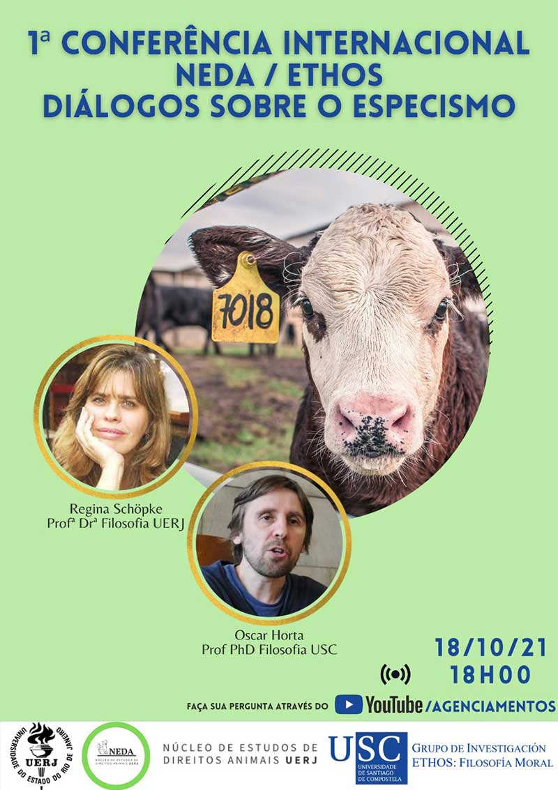 Conferência internacional online com o filósofo Oscar Horta dialoga sobre especismo e direitos animais