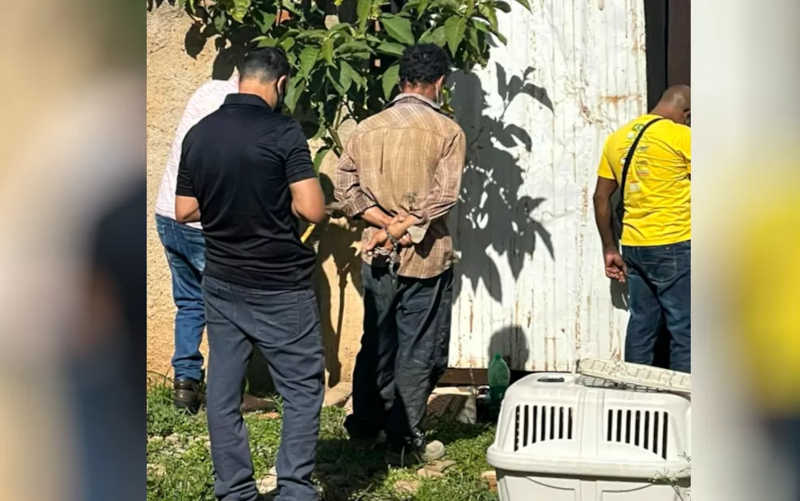 Dono de cadela abandonada em meio a lixo e sem comida em Anápolis é preso pela Polícia Civil — Foto: Reprodução/TV Anhanguera