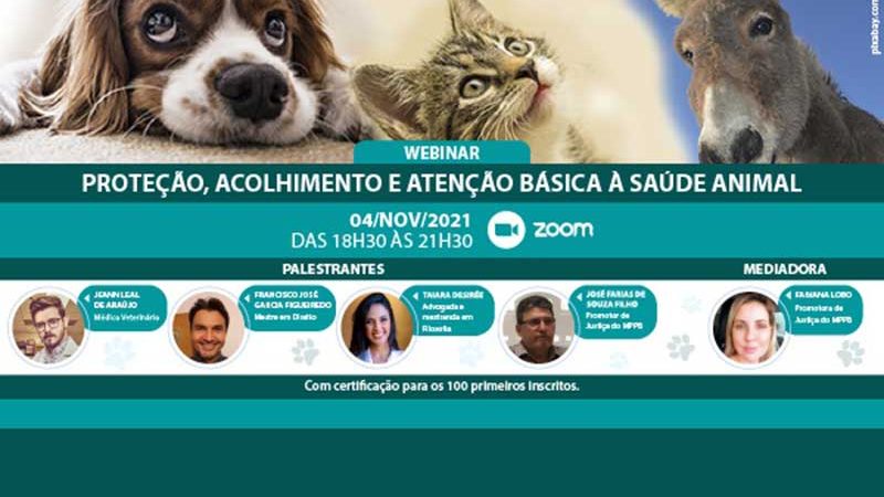 Ministério Público da PB promove seminário on-line e gratuito sobre direito animal; inscrições estão abertas