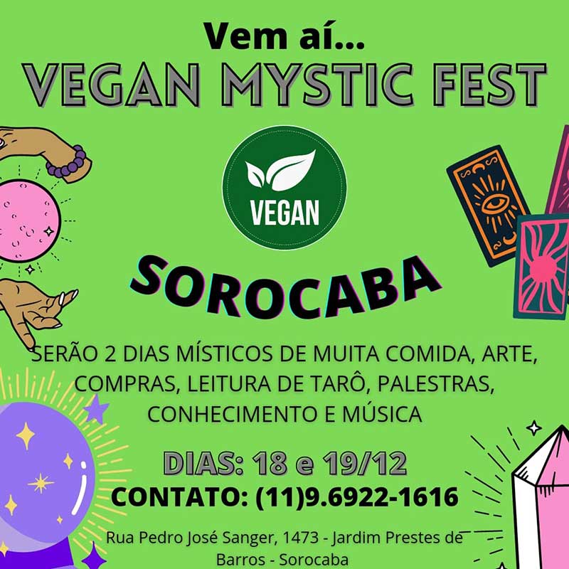Feira mística e vegana acontece neste final de semana em Sorocaba, SP