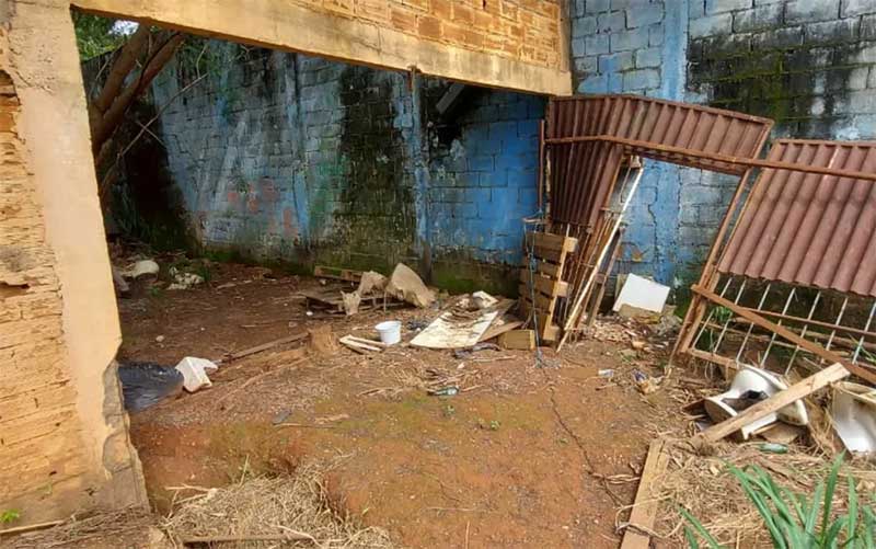 Local onde cachorro foi encontrado com sinais de maus-tratos em Goiânia, Goiás — Foto: Divulgação/Polícia Civil