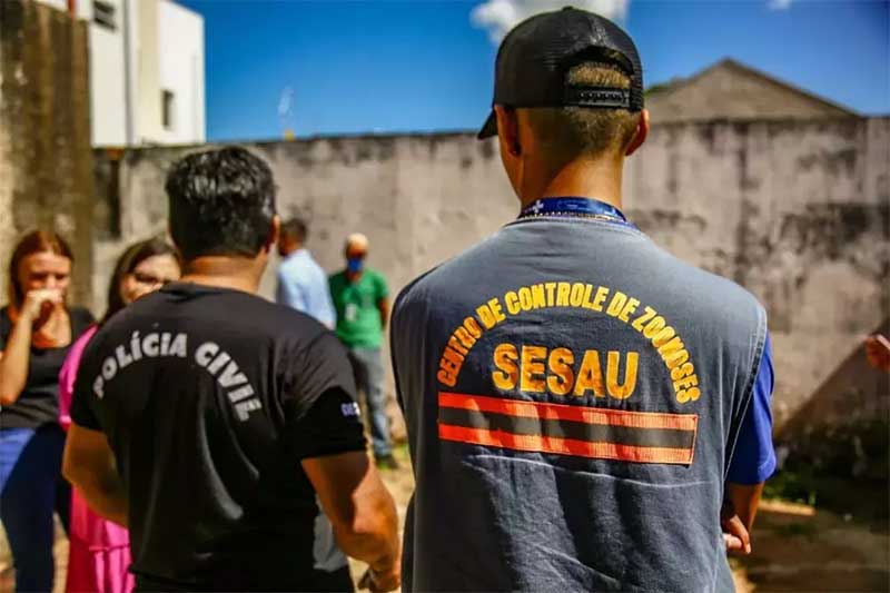 Equipes durante flagrante em imóvel na Vila Planalto. Foto: Marcos Ermínio/Divulgação