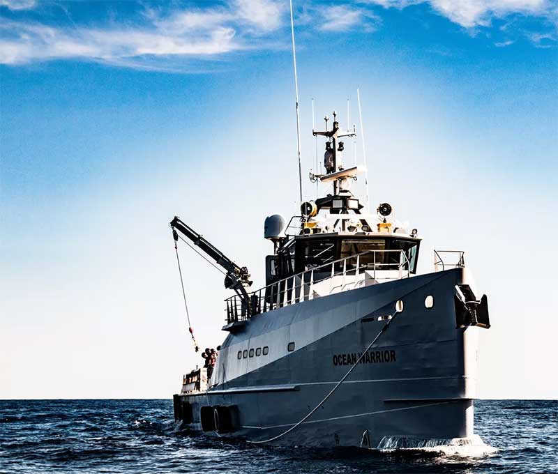 O navio Ocean Warrior, da Sea Shepherd - organização internacional de defesa pela conservação marinha - chegou ao Rio de Janeiro neste sábado (2) — Foto: Divulgação