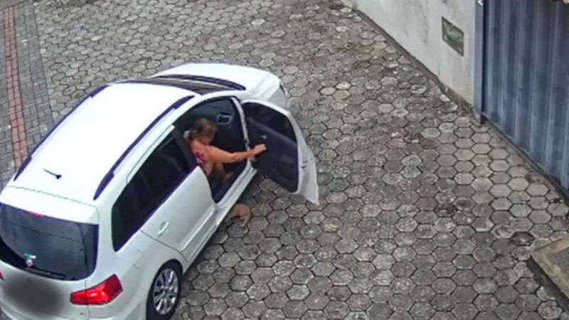 Carro é flagrado abandonando gato em Joinville, SC; veja imagens