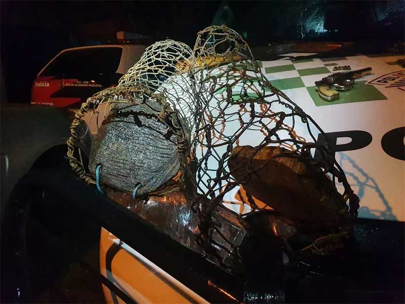 Duas armadinhas para caça foram encontradas — Foto: Divulgação/PM Ambiental