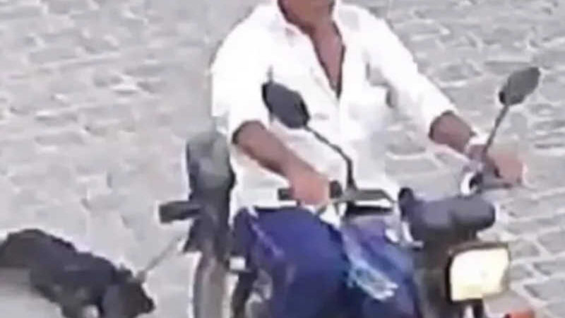 Identificado homem que arrastou cachorro amarrado em moto, na Paraíba