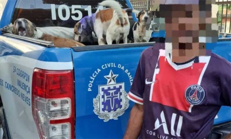 Homem é preso em Presidente Tancredo Neves (BA) após ser flagrado espancando animais