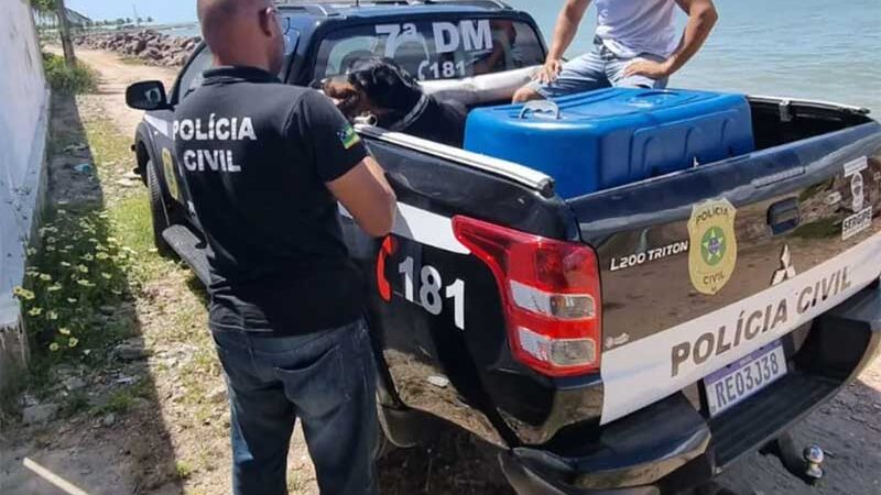 Cachorro que sofria maus-tratos é resgatado em Aracaju — Foto: SSP/SE
