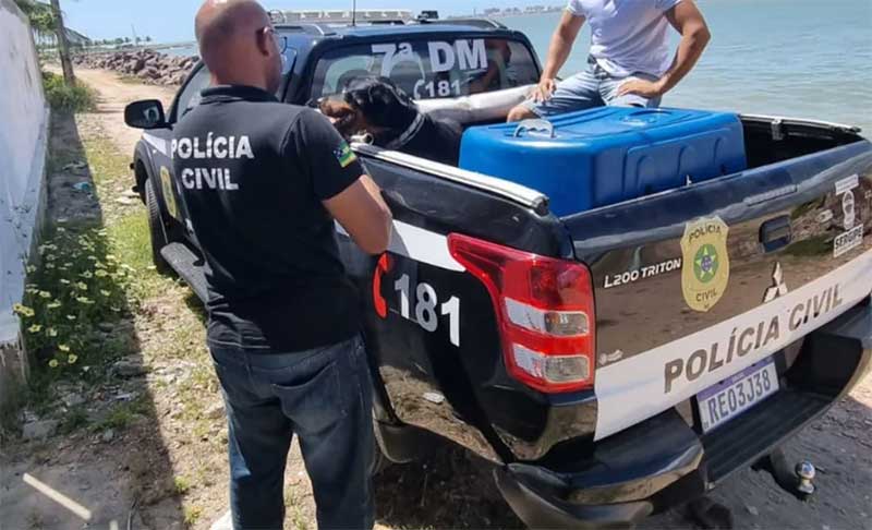 Cachorro que sofria maus-tratos é resgatado pela polícia em Aracaju, SE