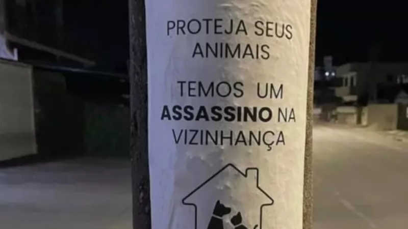 Cartaz alertando para ‘assassino de animais’ em Joinville (SC) ajuda na prisão de homem