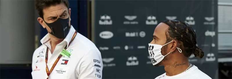 F1: ativistas de direitos dos animais interrompem conferência em que Hamilton e Wolff participavam
