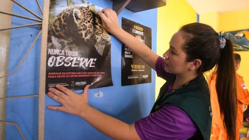 Amazonastur realiza campanha sobre a importância de proteção aos animais silvestres no turismo