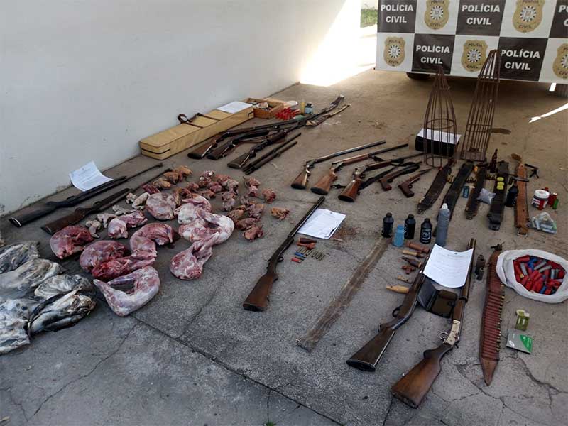 Polícia Civil e ARPA realizam apreensões de armas, munições e animais abatidos em Coronel Pilar, RS