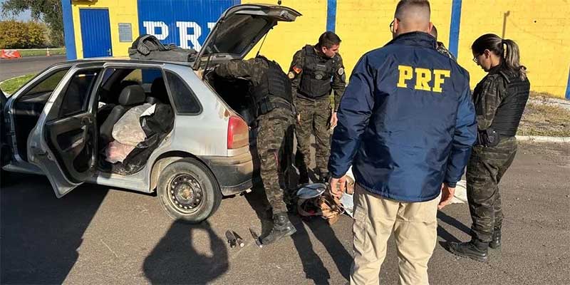 Homem é preso com 280 kg de carne de capivara no interior de carro em Santana do Livramento, RS
