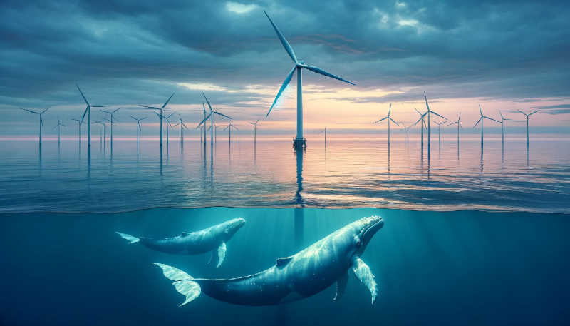 EUA vai usar IA para monitorar impacto de parques eólicos offshore em baleias