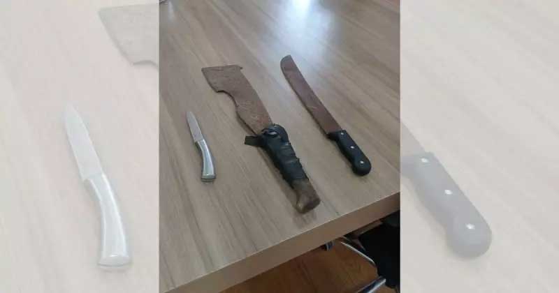 Armas que foram apreendidas com o suspeito – Foto: Divulgação/ND